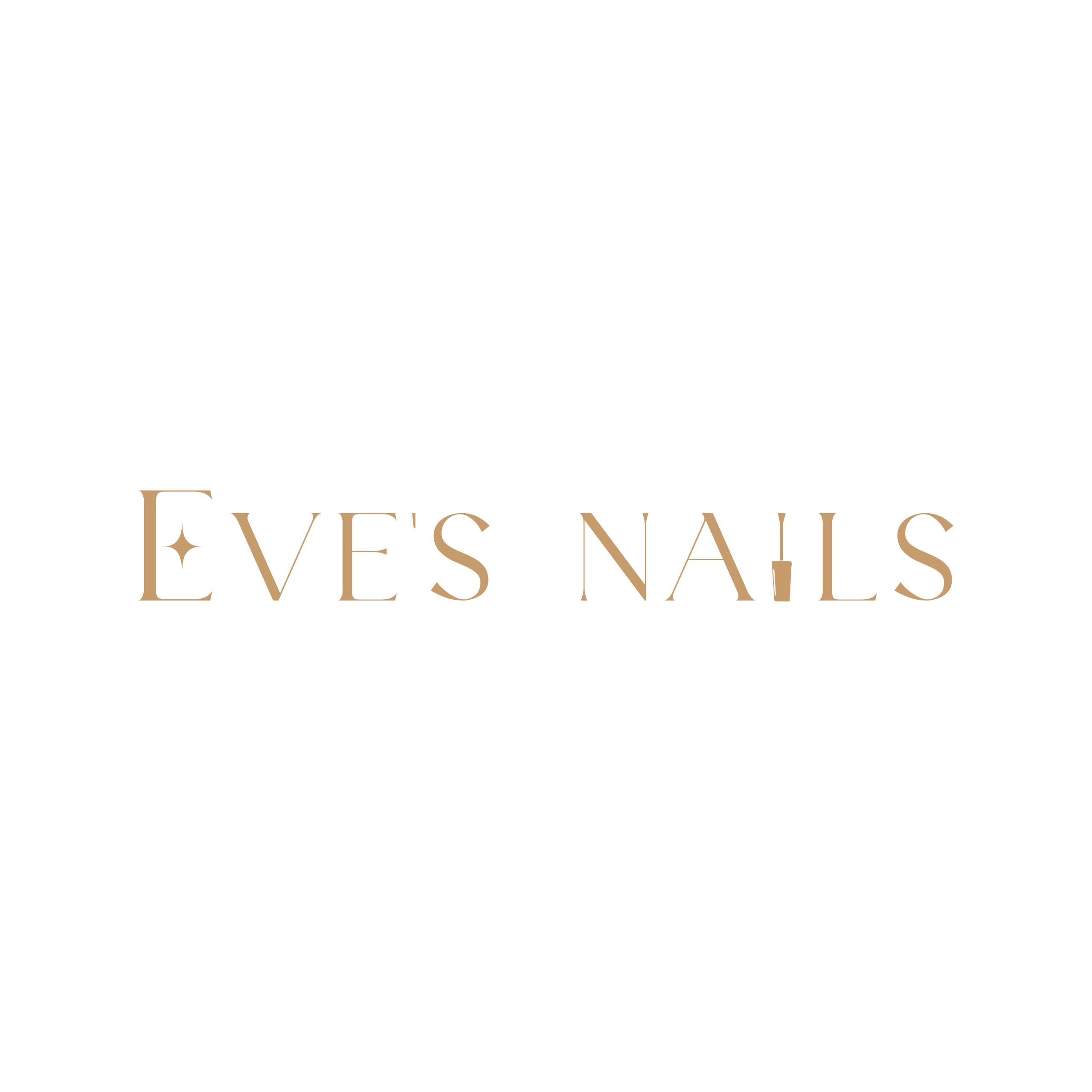 A Front view of Eve's Nails logo.